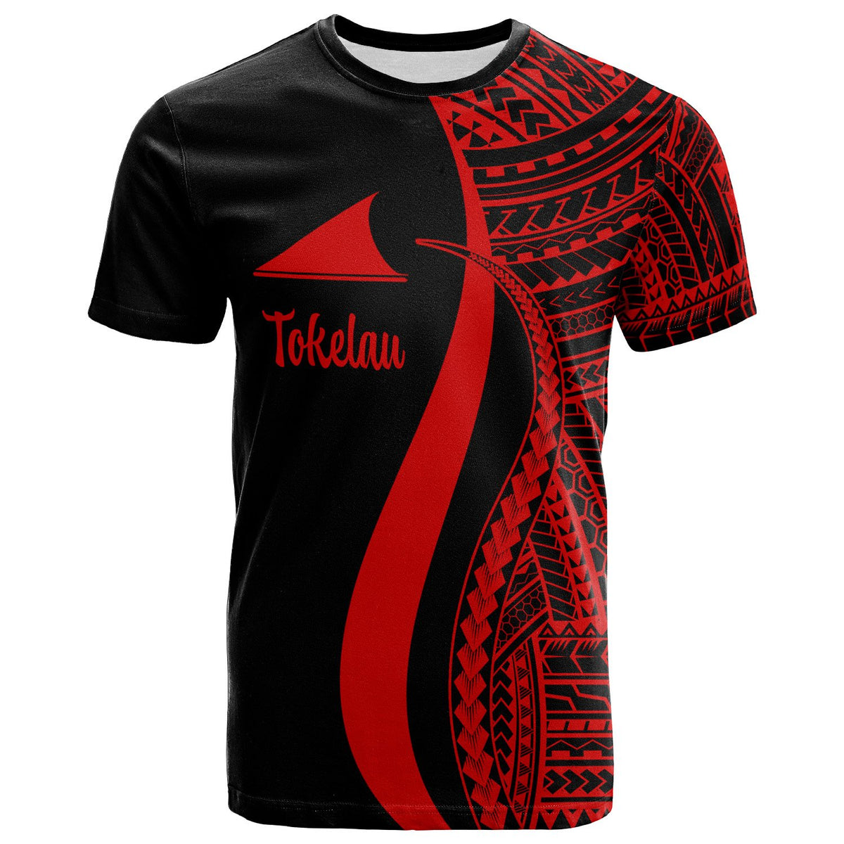 Tokelau T Shirt Red Polynesian Tentacle Tribal Pattern Unisex Red - Polynesian Pride