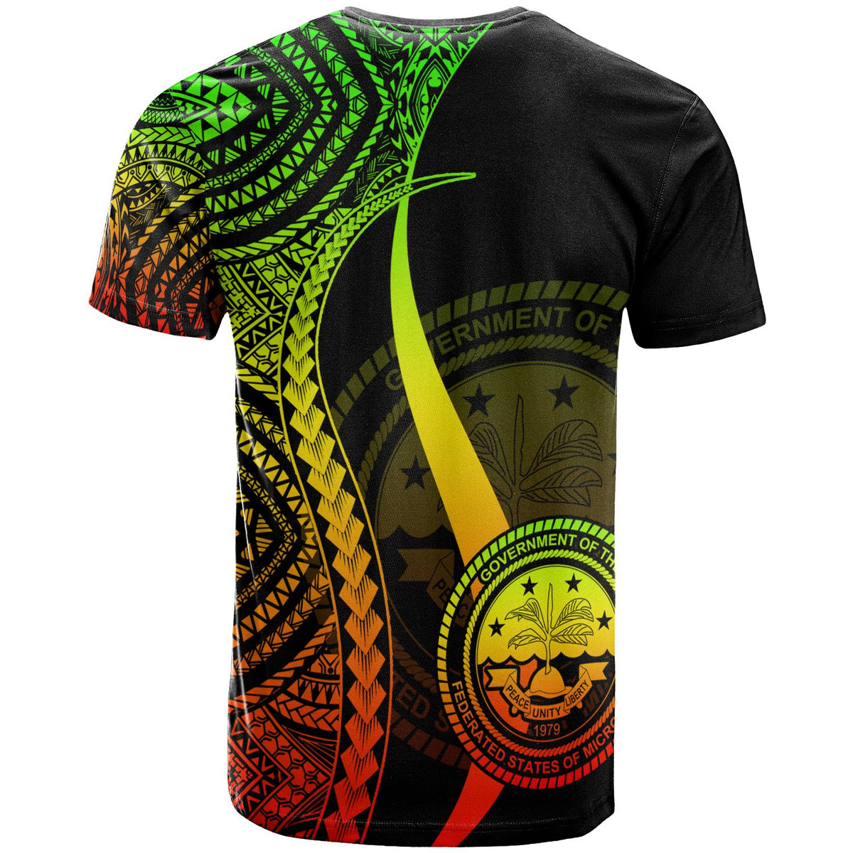 Federated States of Micronesia Custom T Shirt Reggae Micronesian Tentacle Tribal Pattern - Polynesian Pride