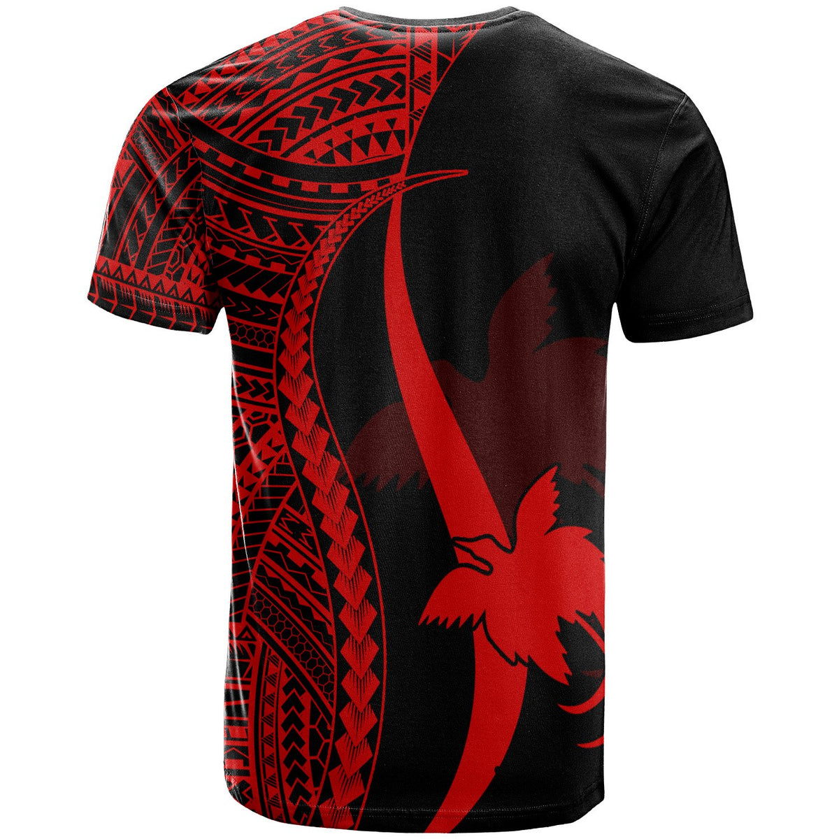 Papua New Guinea T Shirt Red Polynesian Tentacle Tribal Pattern - Polynesian Pride