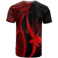 Papua New Guinea Custom T Shirt Red Micronesian Tentacle Tribal Pattern - Polynesian Pride
