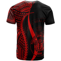 Niue T Shirt Red Polynesian Tentacle Tribal Pattern - Polynesian Pride