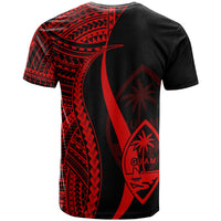 Guam T Shirt Red Polynesian Tentacle Tribal Pattern - Polynesian Pride