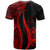 Guam Custom T Shirt Red Polynesian Tentacle Tribal Pattern - Polynesian Pride