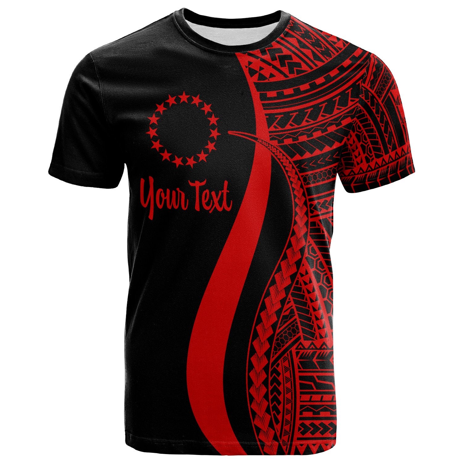 Cook Islands Custom T Shirt Red Polynesian Tentacle Tribal Pattern Unisex Red - Polynesian Pride