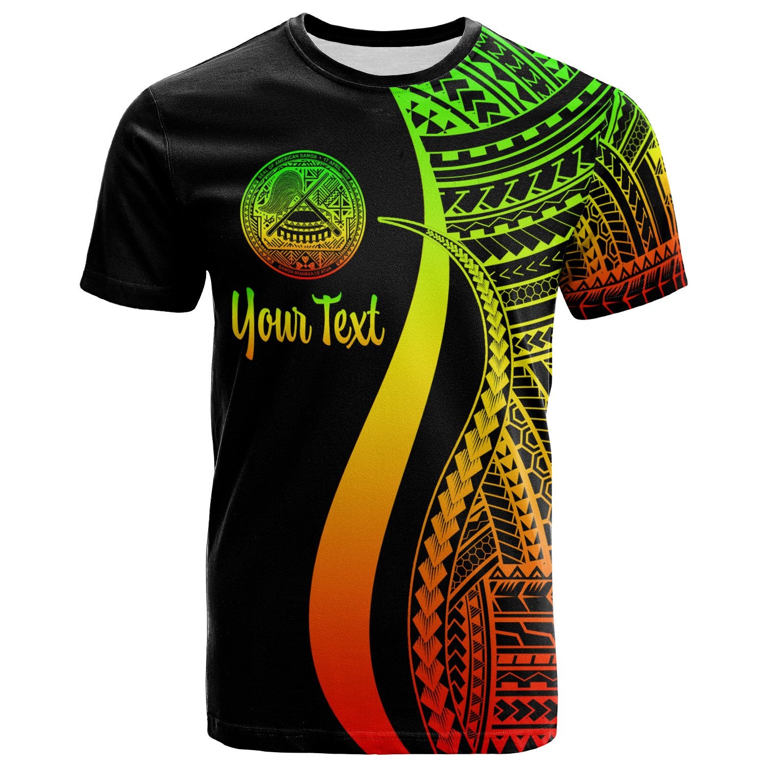 American Samoa Custom T Shirt Reggae Polynesian Tentacle Tribal Pattern Unisex Reggae - Polynesian Pride