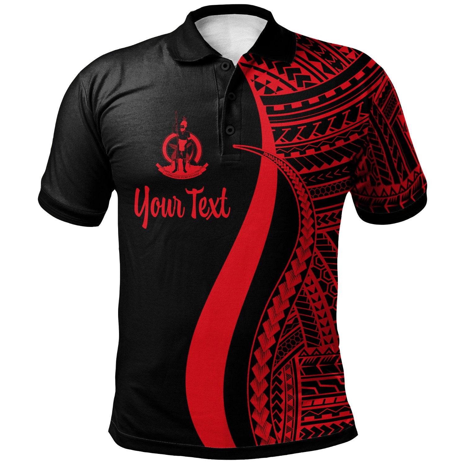 Vanuatu Custom Polo Shirt Red Polynesian Tentacle Tribal Pattern Unisex Red - Polynesian Pride