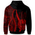 Tahiti Custom Zip up Hoodie Red Tentacle Tribal Pattern - Polynesian Pride