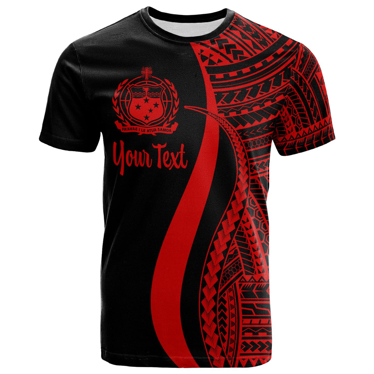 Samoa Custom T Shirt Red Micronesian Tentacle Tribal Pattern Unisex Red - Polynesian Pride