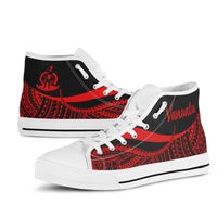 Vanuatu High Top Shoes Red - Polynesian Tentacle Tribal Pattern - Polynesian Pride