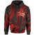 Polynesian Hawaii Hoodie Red Plumeria Unisex RED - Polynesian Pride