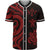 Kosrae Baseball Shirt - Red Tentacle Turtle Unisex Red - Polynesian Pride