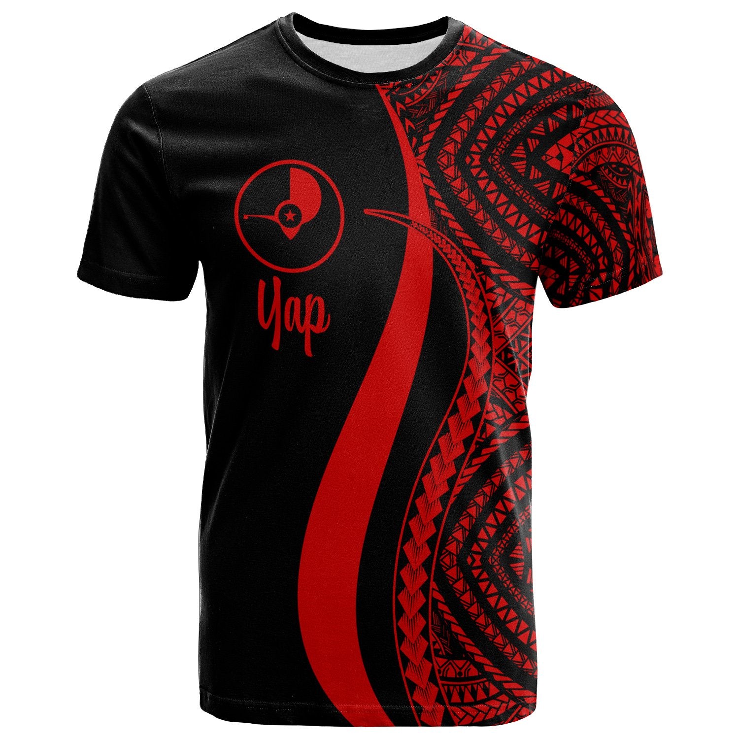 Yap T Shirt Red Micronesian Tentacle Tribal Pattern Unisex Red - Polynesian Pride