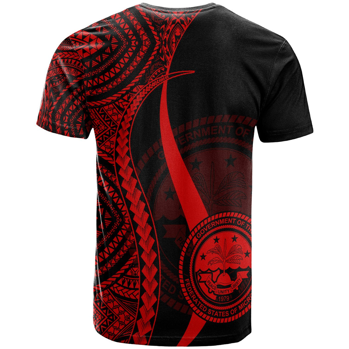 Federated States of Micronesia T Shirt Red Micronesian Tentacle Tribal Pattern - Polynesian Pride