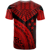 Kosrae T Shirt Red Polynesian Necklace and Lauhala - Polynesian Pride