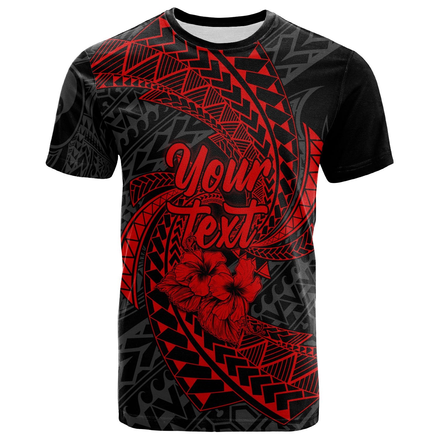 Yap Micronesian Custom T Shirt Red Spiral Pattern Hibiscus Unisex RED - Polynesian Pride