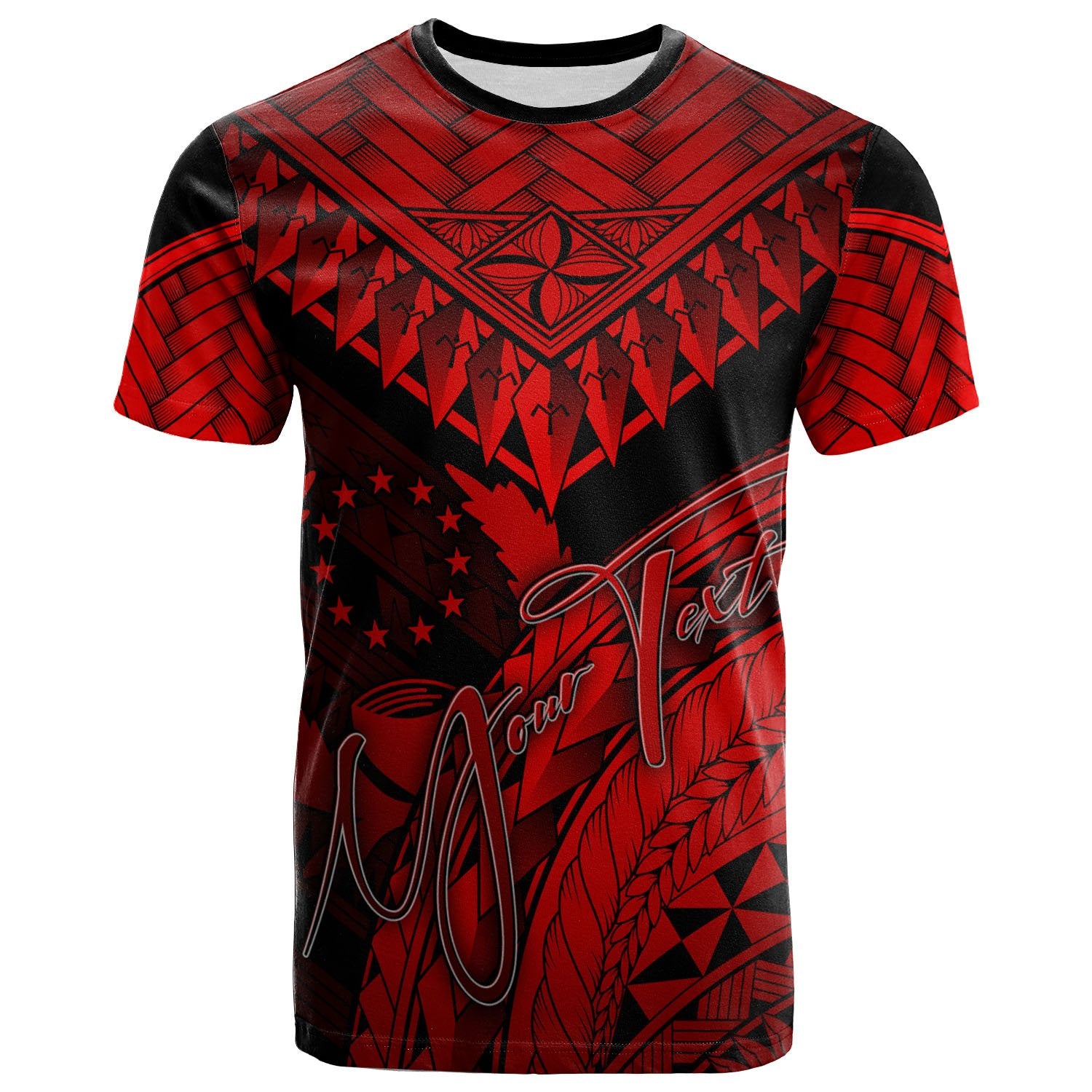 Pohnpei Custom T Shirt Red Polynesian Necklace and Lauhala Unisex Red - Polynesian Pride