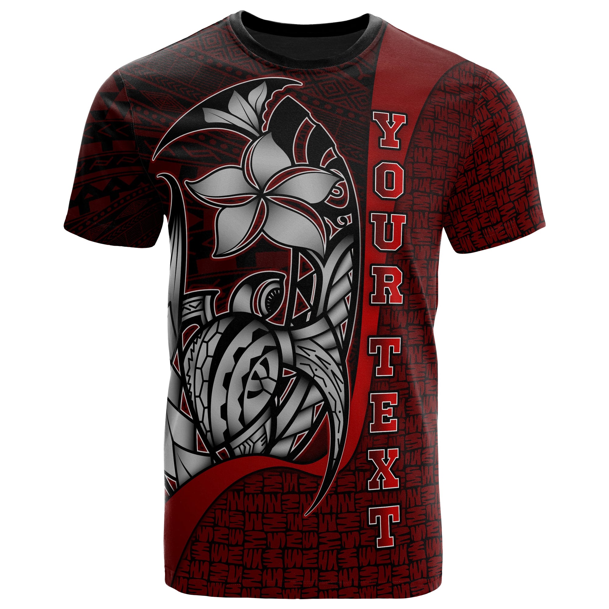 Nauru Polynesian Custom T Shirt Red Turtle with Hook Unisex RED - Polynesian Pride