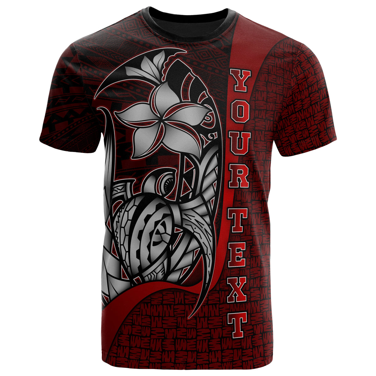 Cook Islands Polynesian Custom T Shirt Red Turtle with Hook Unisex RED - Polynesian Pride