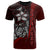 Tahiti Polynesian Custom T Shirt Red Turtle with Hook Unisex RED - Polynesian Pride