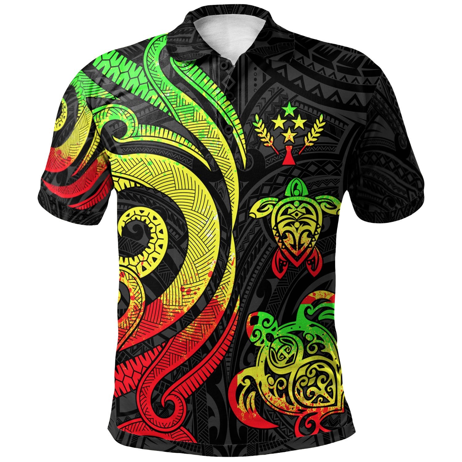 Kosrae Polynesian Polo Shirt Reggae Tentacle Turtle Unisex Reggae - Polynesian Pride