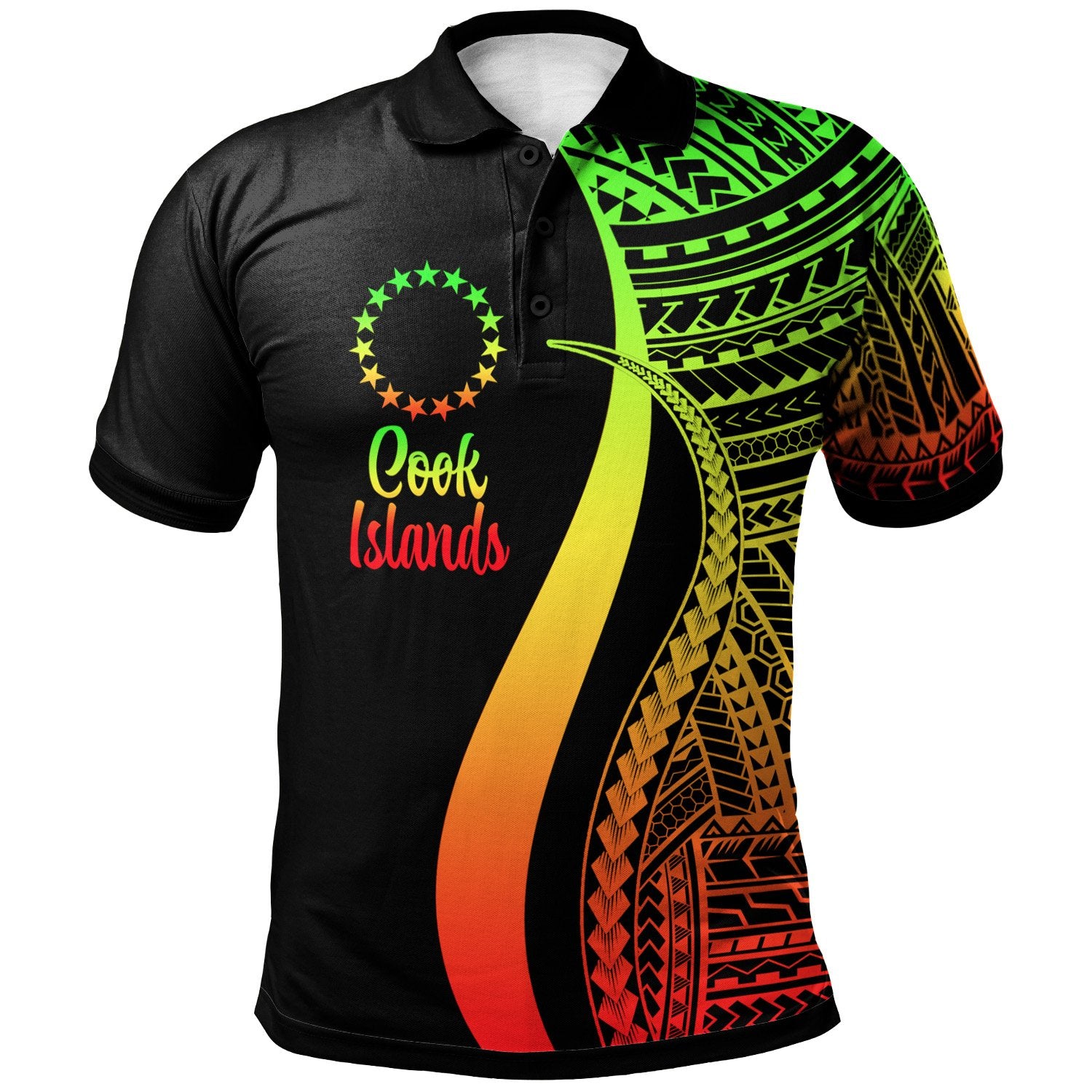 Cook Islands Polo Shirt Reggae Polynesian Tentacle Tribal Pattern Unisex Reggae - Polynesian Pride