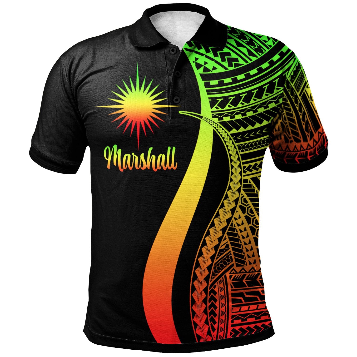 Marshall Islands Polo Shirt Reggae Polynesian Tentacle Tribal Pattern Unisex Reggae - Polynesian Pride