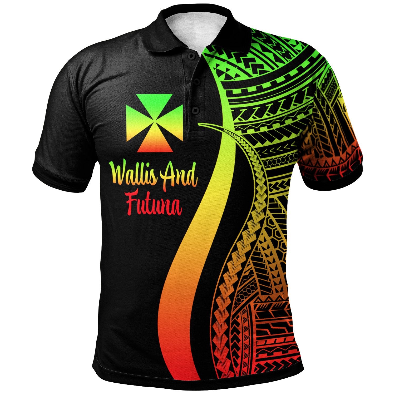 Wallis and Futuna Polo Shirt Reggae Polynesian Tentacle Tribal Pattern Unisex Reggae - Polynesian Pride