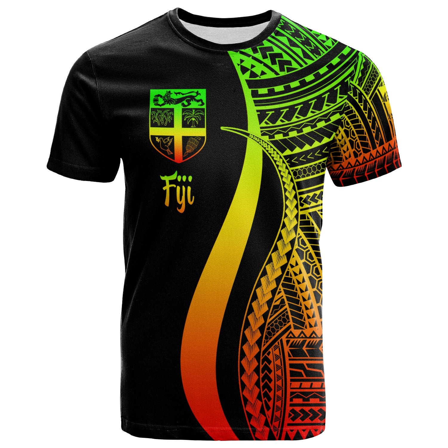 Fiji T Shirt Reggae Polynesian Tentacle Tribal Pattern Unisex Reggae - Polynesian Pride