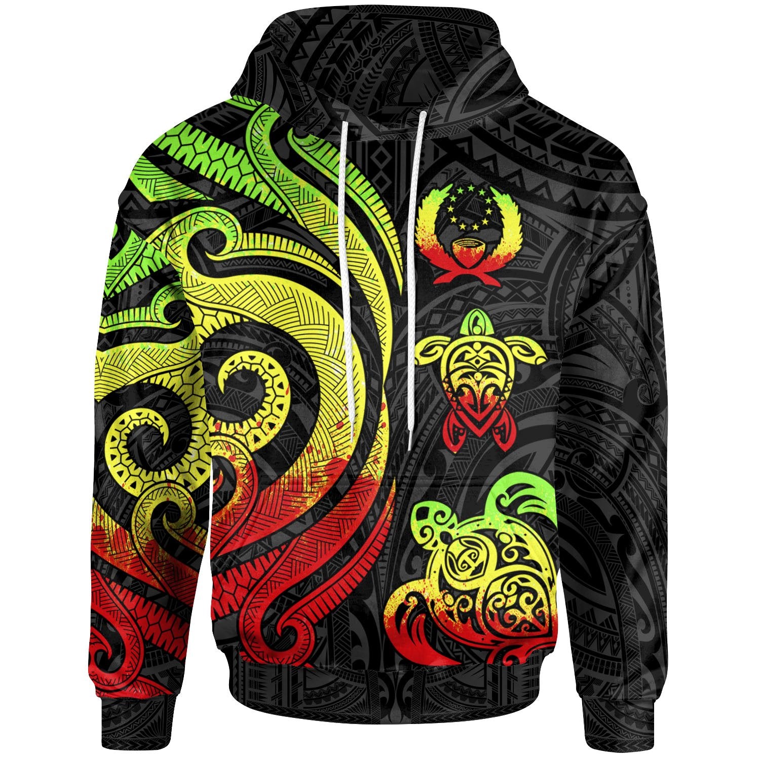 Pohnpei Polynesian Hoodie Reggae Tentacle Turtle Unisex Reggae - Polynesian Pride