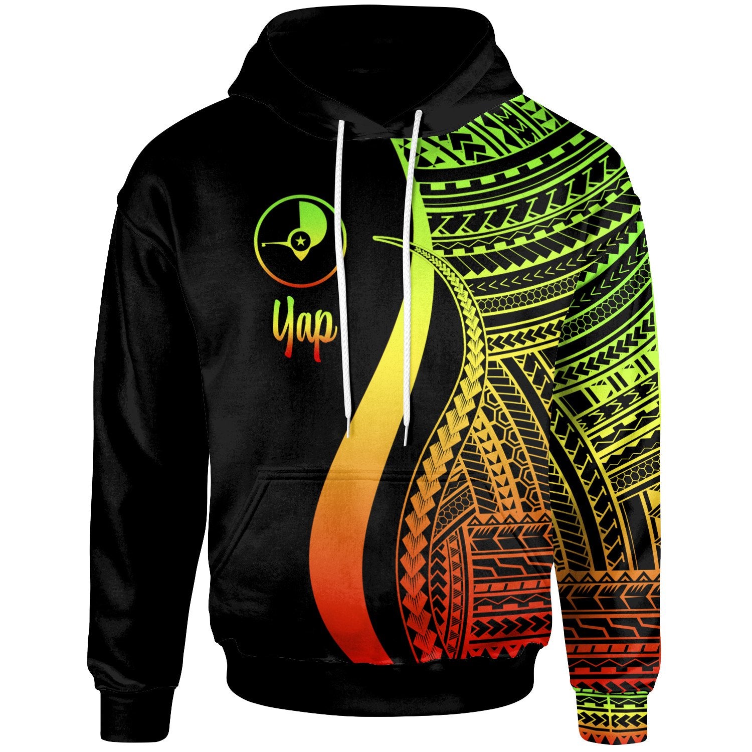 Yap Hoodie Reggae Tentacle Tribal Pattern Unisex Reggae - Polynesian Pride