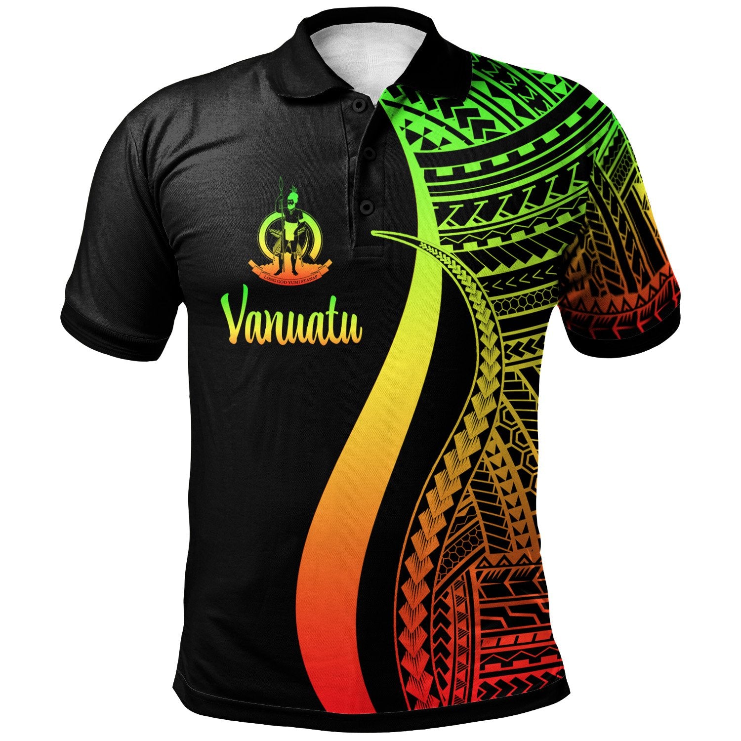 Vanuatu Polo Shirt Reggae Polynesian Tentacle Tribal Pattern Unisex Reggae - Polynesian Pride