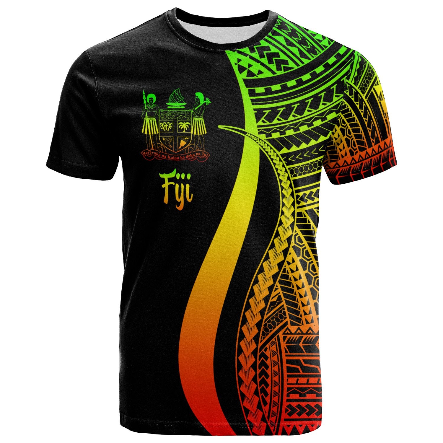 Fiji T Shirt Reggae Polynesian Tentacle Tribal Pattern Crest Unisex Reggae - Polynesian Pride