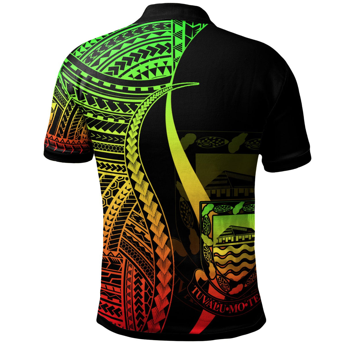 Tuvalu Polo Shirt Reggae Polynesian Tentacle Tribal Pattern - Polynesian Pride