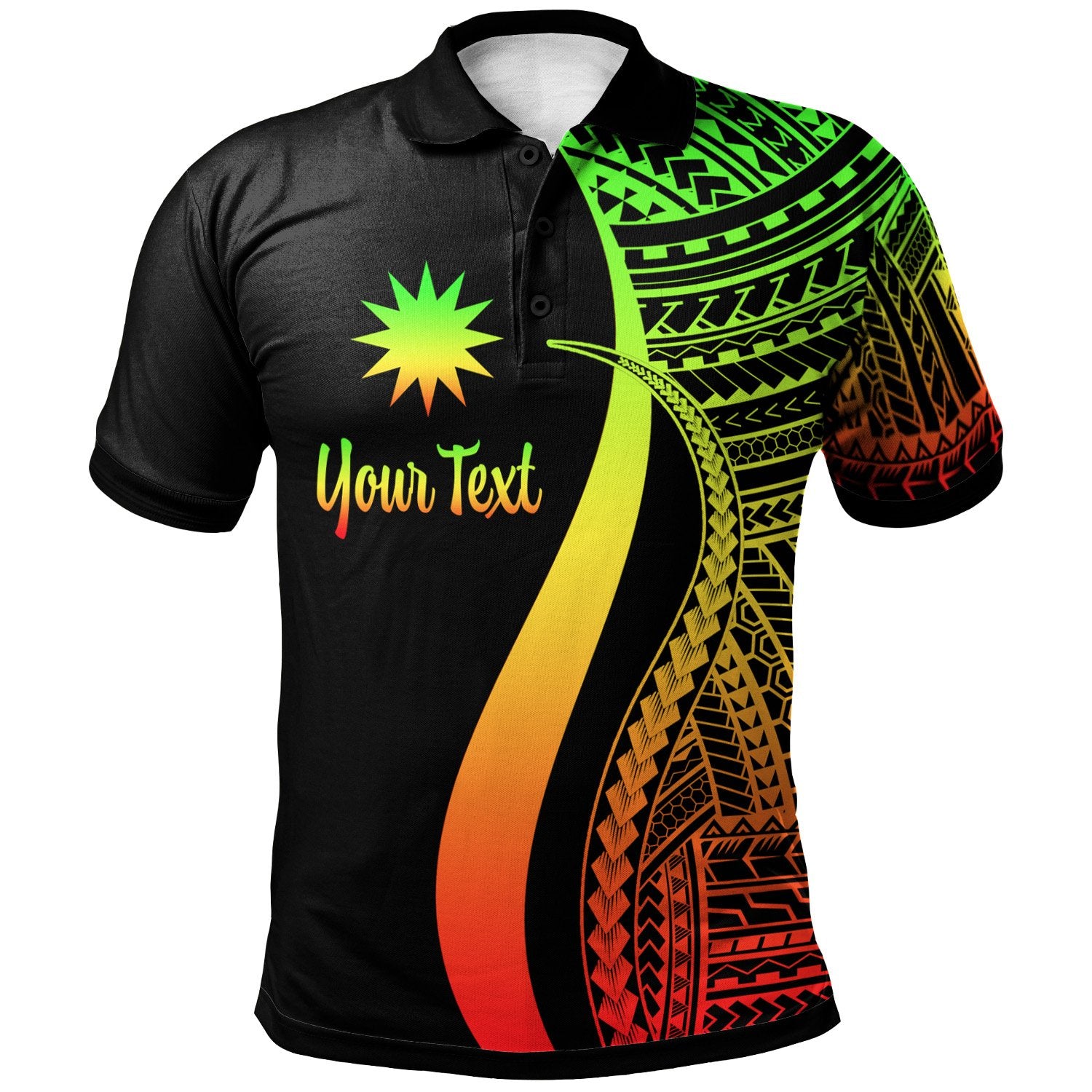 Nauru Custom Polo Shirt Reggae Polynesian Tentacle Tribal Pattern Unisex Reggae - Polynesian Pride