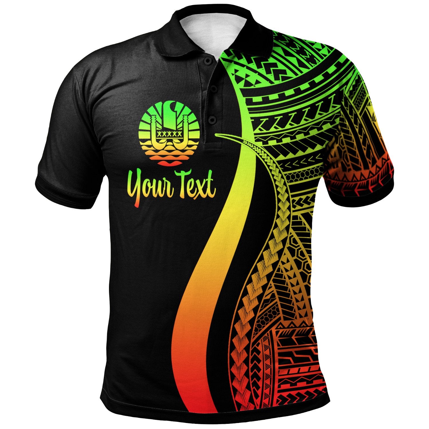 Tahiti Custom Polo Shirt Reggae Polynesian Tentacle Tribal Pattern Unisex Reggae - Polynesian Pride