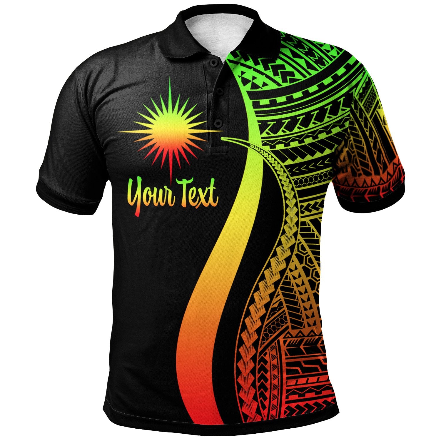 Marshall Islands Custom Polo Shirt Reggae Polynesian Tentacle Tribal Pattern Unisex Reggae - Polynesian Pride