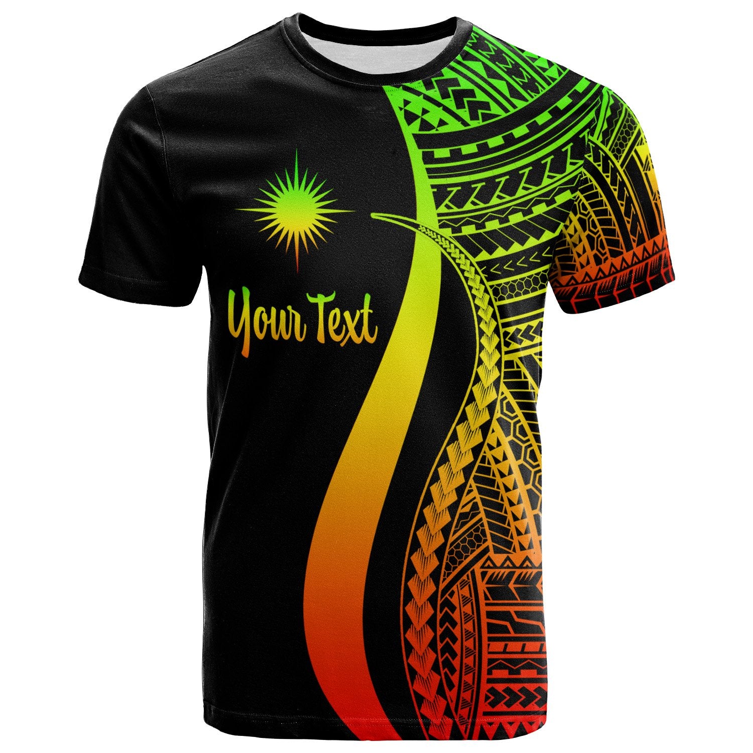 Marshall Islands Custom T Shirt Reggae Polynesian Tentacle Tribal Pattern Unisex Reggae - Polynesian Pride