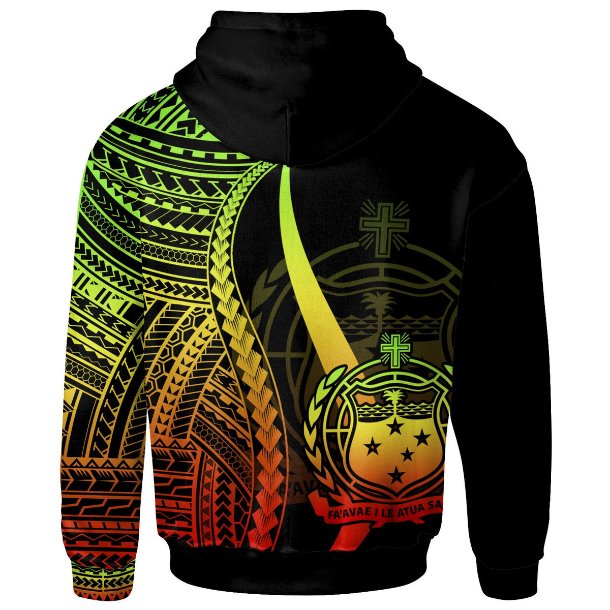 Samoa Custom Hoodie Reggae Tentacle Tribal Pattern - Polynesian Pride