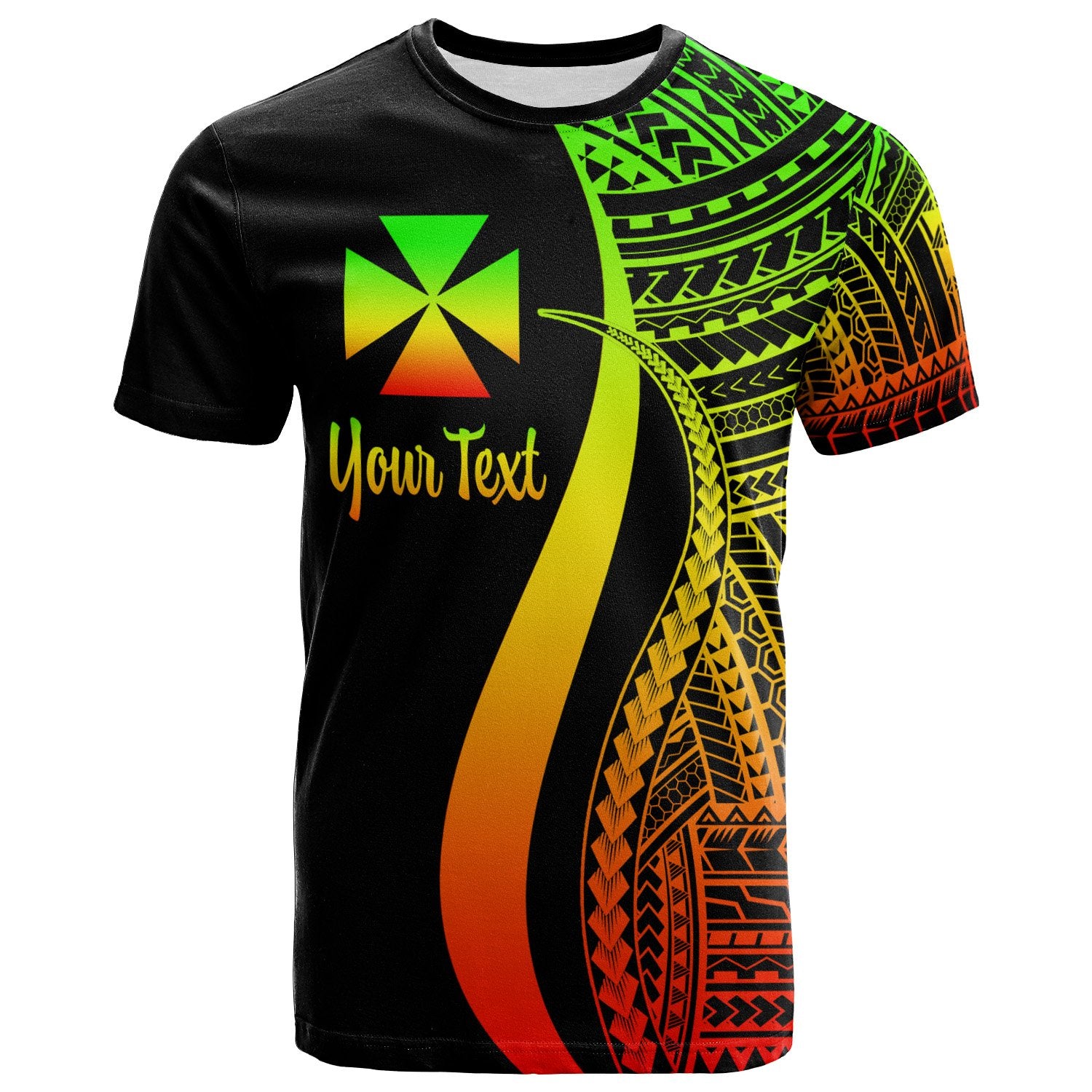 Wallis and Futuna Custom T Shirt Reggae Micronesian Tentacle Tribal Pattern Unisex Reggae - Polynesian Pride