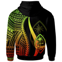 Guam Zip up Hoodie Reggae Tentacle Tribal Pattern - Polynesian Pride