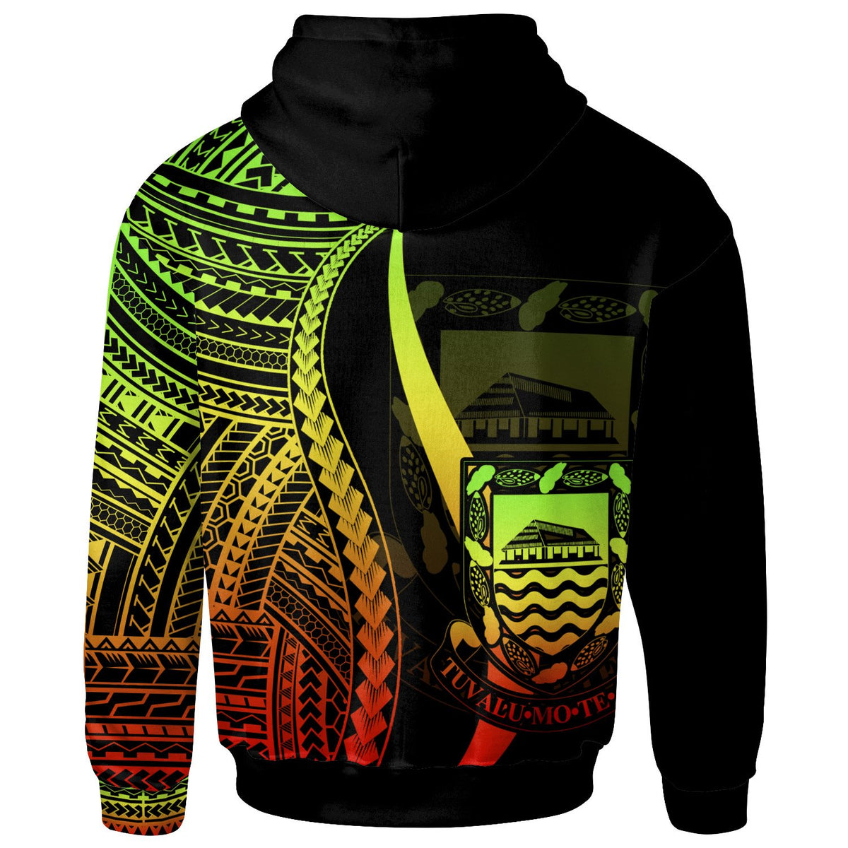 Tuvalu Custom Zip up Hoodie Reggae Tentacle Tribal Pattern - Polynesian Pride
