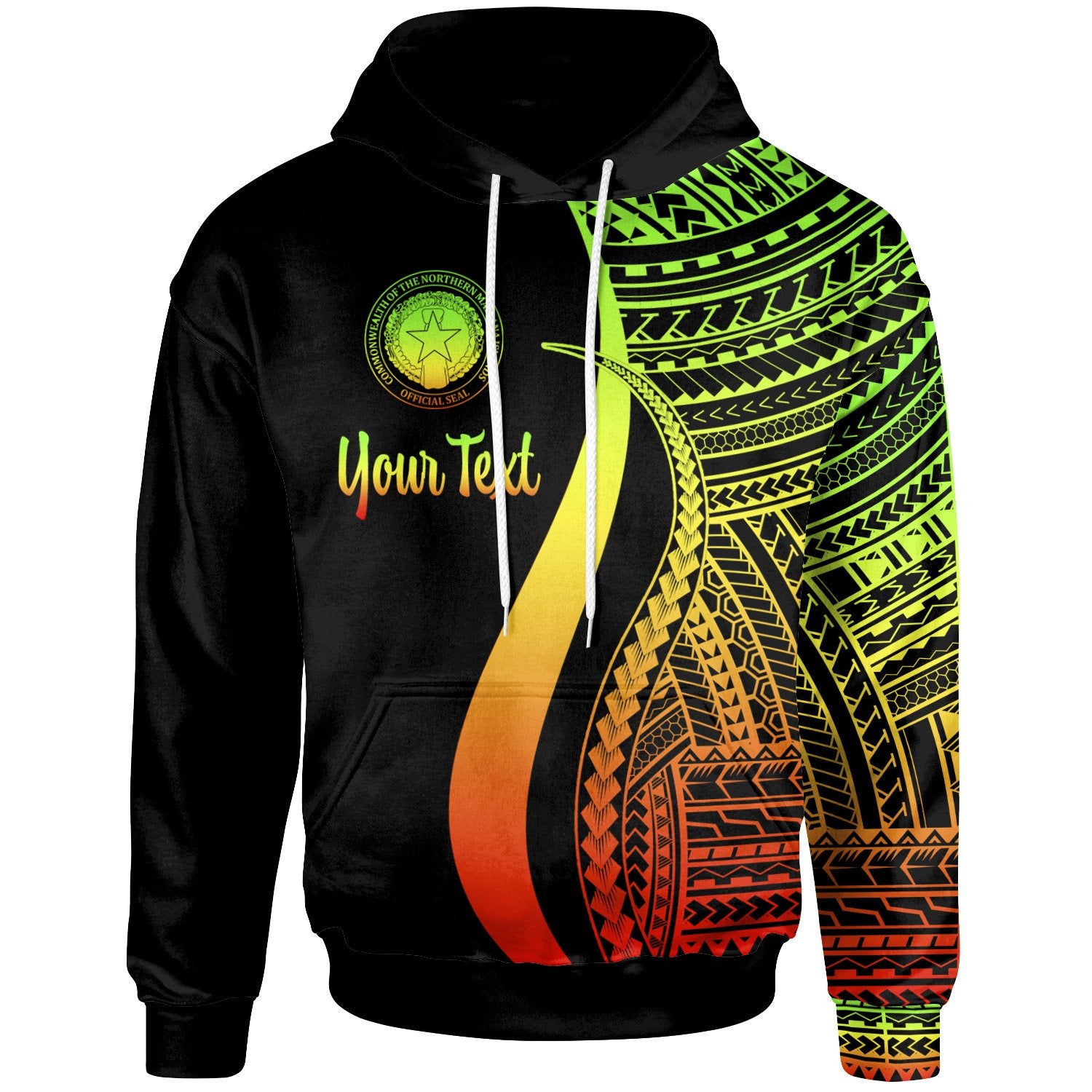 Northern Mariana Islands Custom Hoodie Reggae Tentacle Tribal Pattern Unisex Reggae - Polynesian Pride