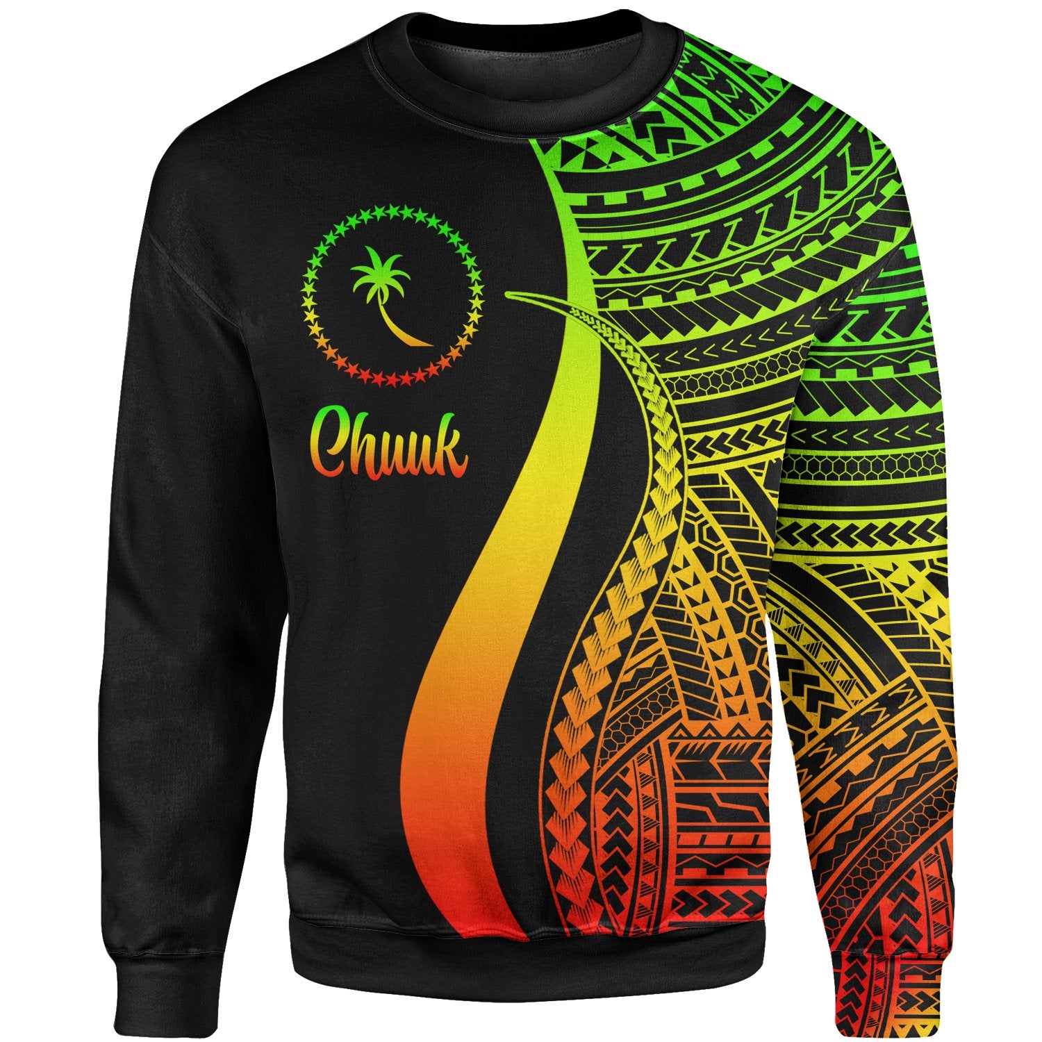 Chuuk Sweatshirt - Reggae Polynesian Tentacle Tribal Pattern Unisex Reggae - Polynesian Pride