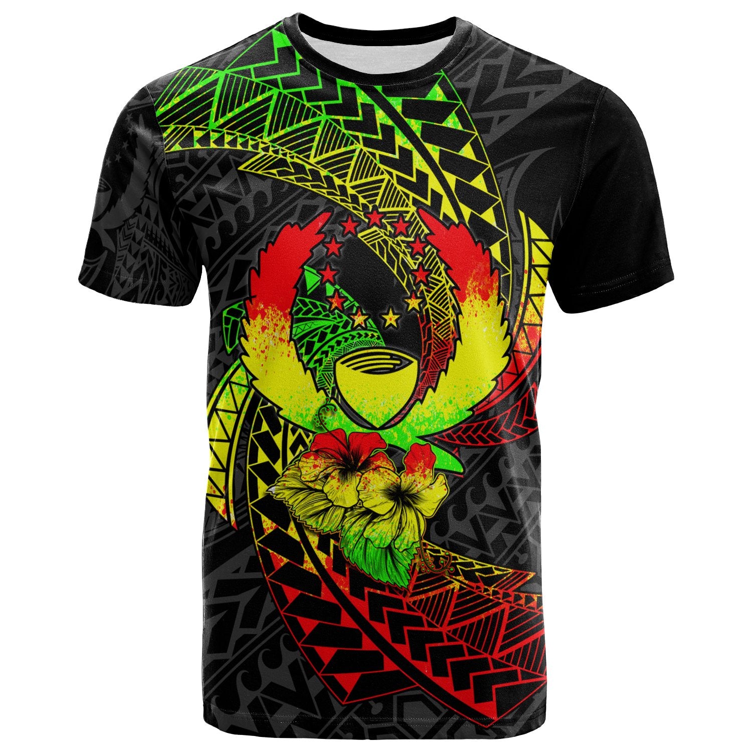 Pohnpei Micronesian T Shirt Reggae Spiral Pattern Hibiscus Unisex Reggae - Polynesian Pride