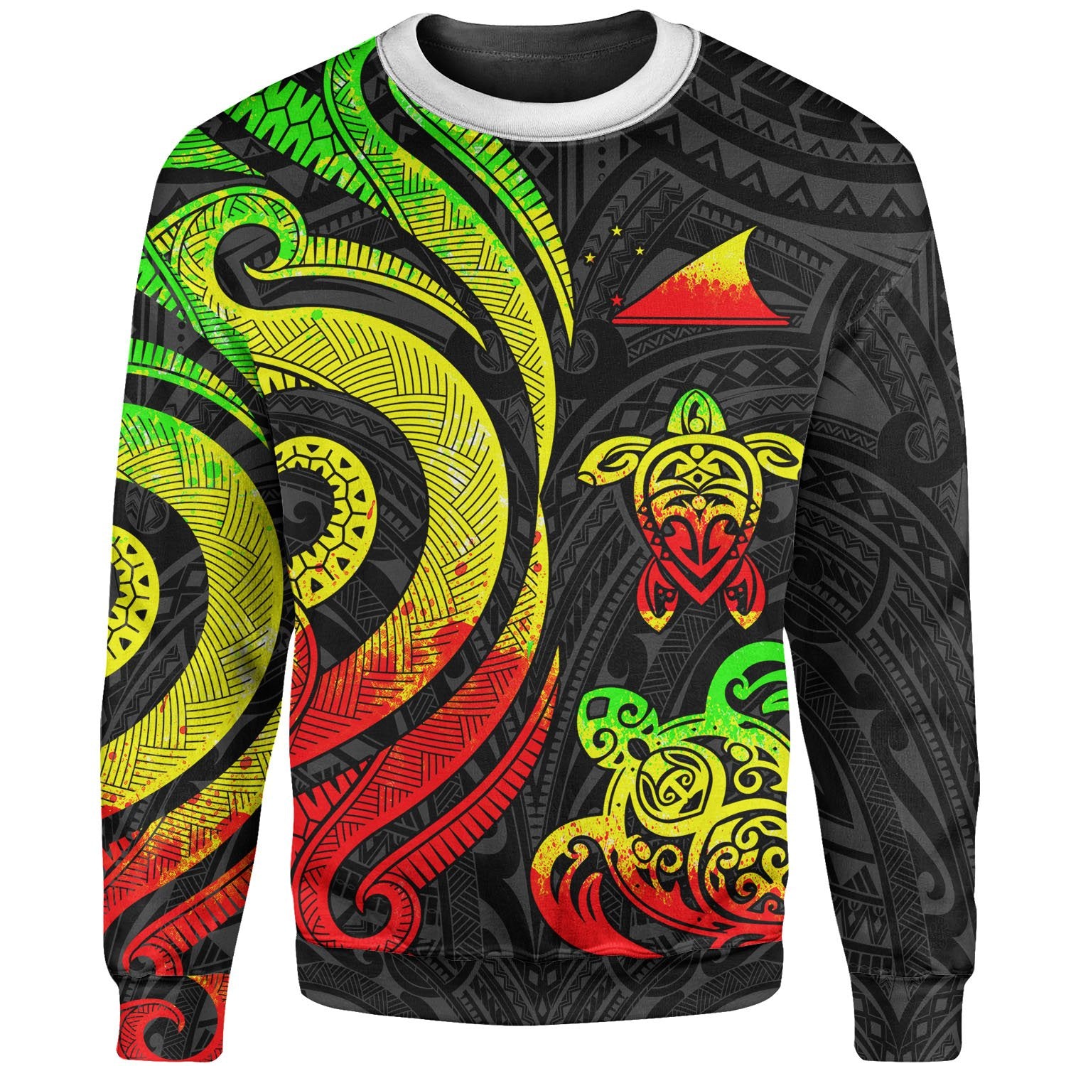 Tokelau Sweater - Reggae Tentacle Turtle Unisex Reggae - Polynesian Pride