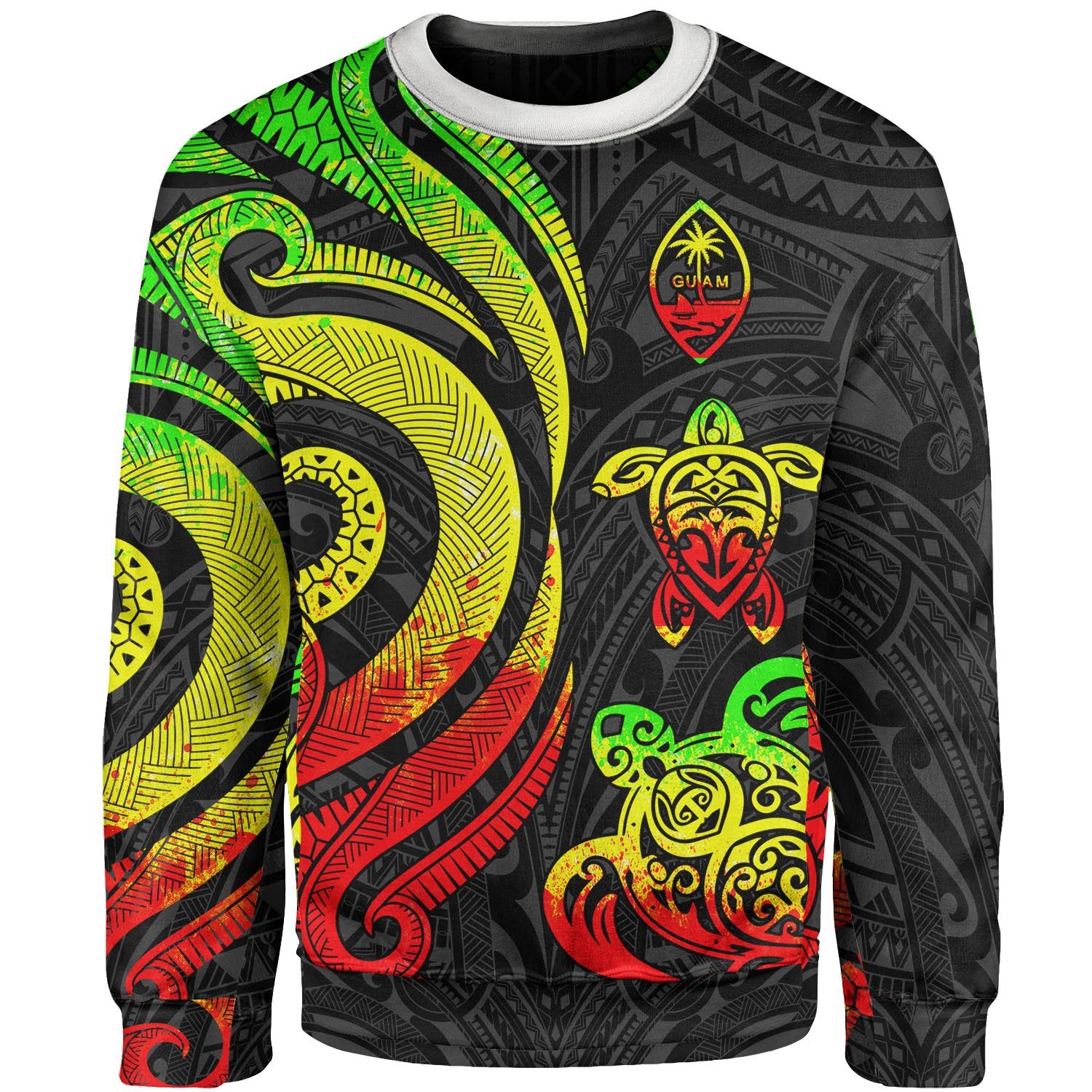 Guam Sweater - Reggae Tentacle Turtle Unisex Reggae - Polynesian Pride