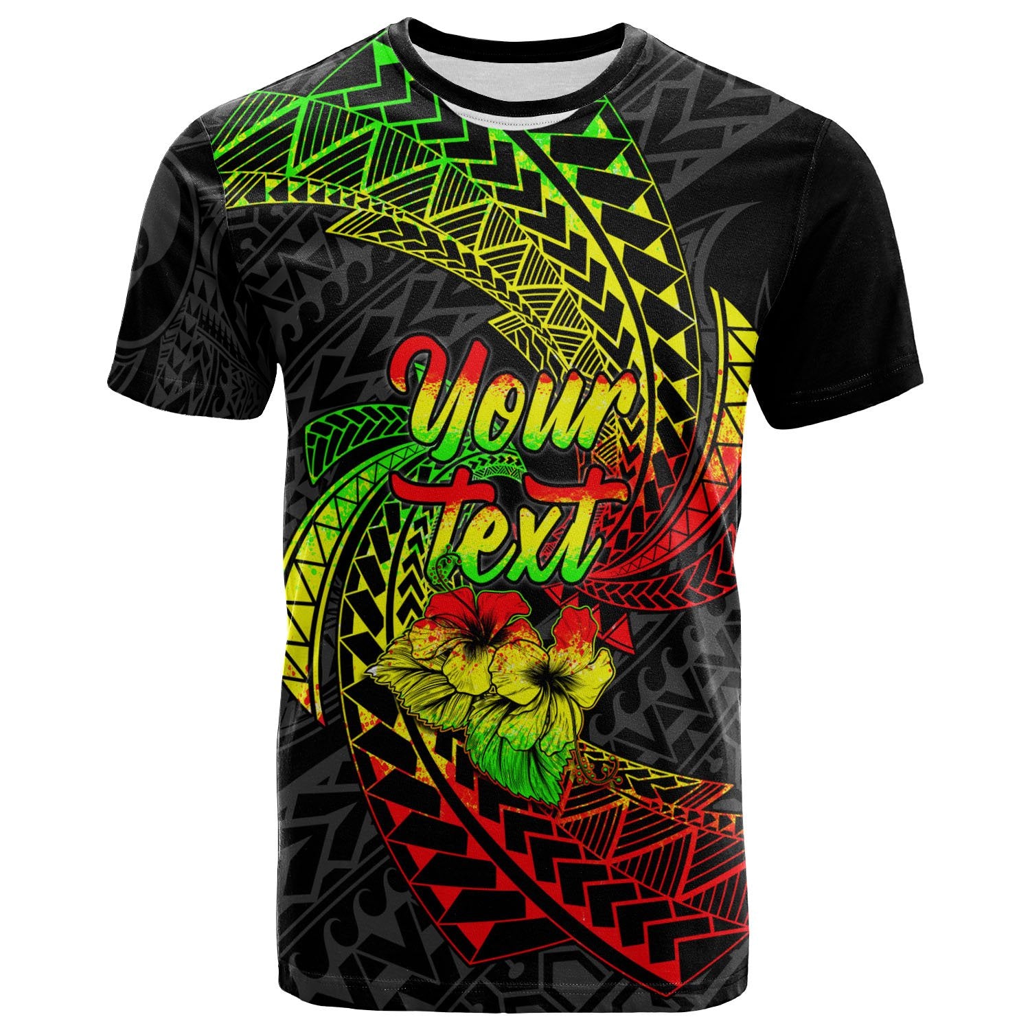 Yap Micronesian Custom T Shirt Reggae Spiral Pattern Hibiscus Unisex Reggae - Polynesian Pride