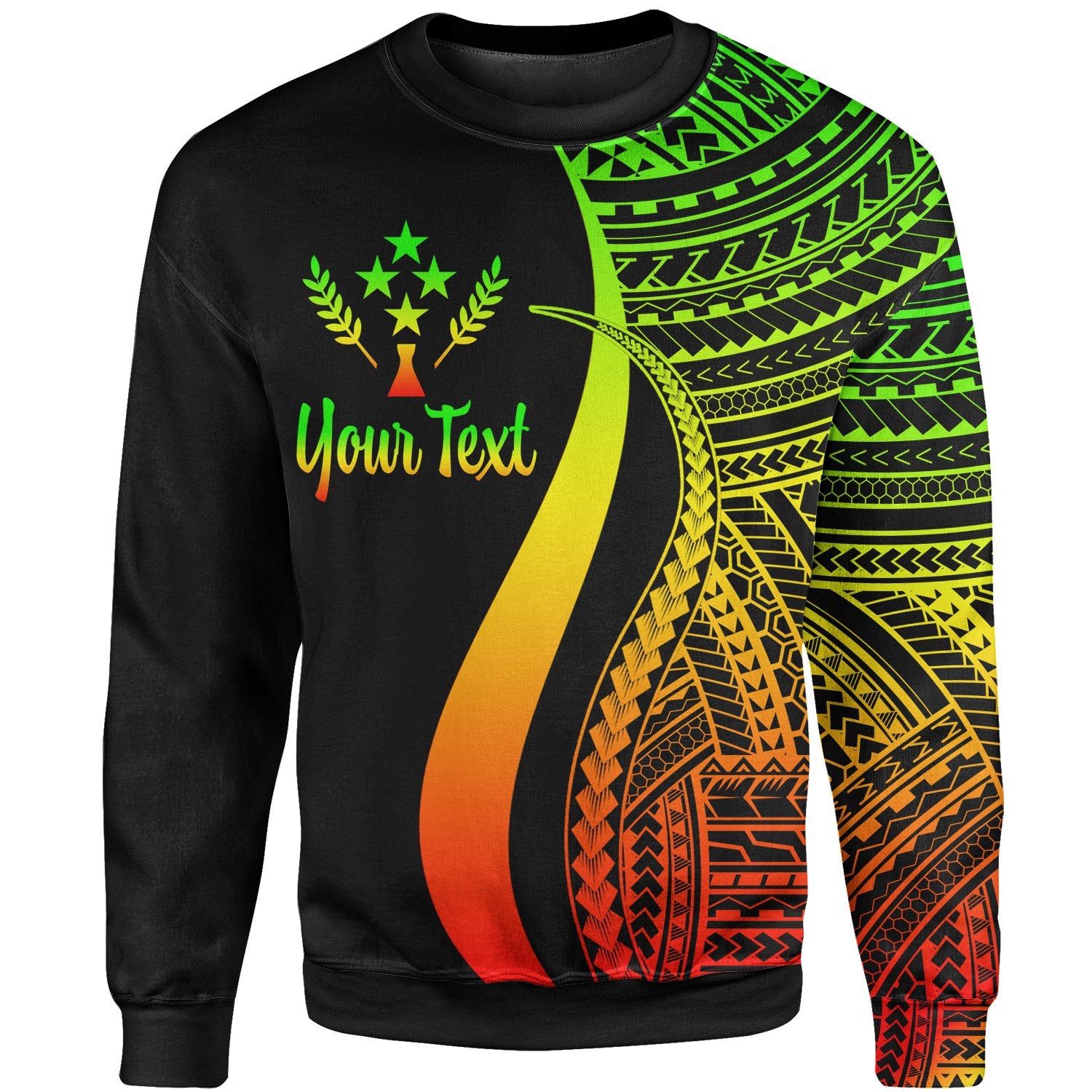 Kosrae Custom Personalised Sweatshirt - Reggae Polynesian Tentacle Tribal Pattern Unisex Reggae - Polynesian Pride