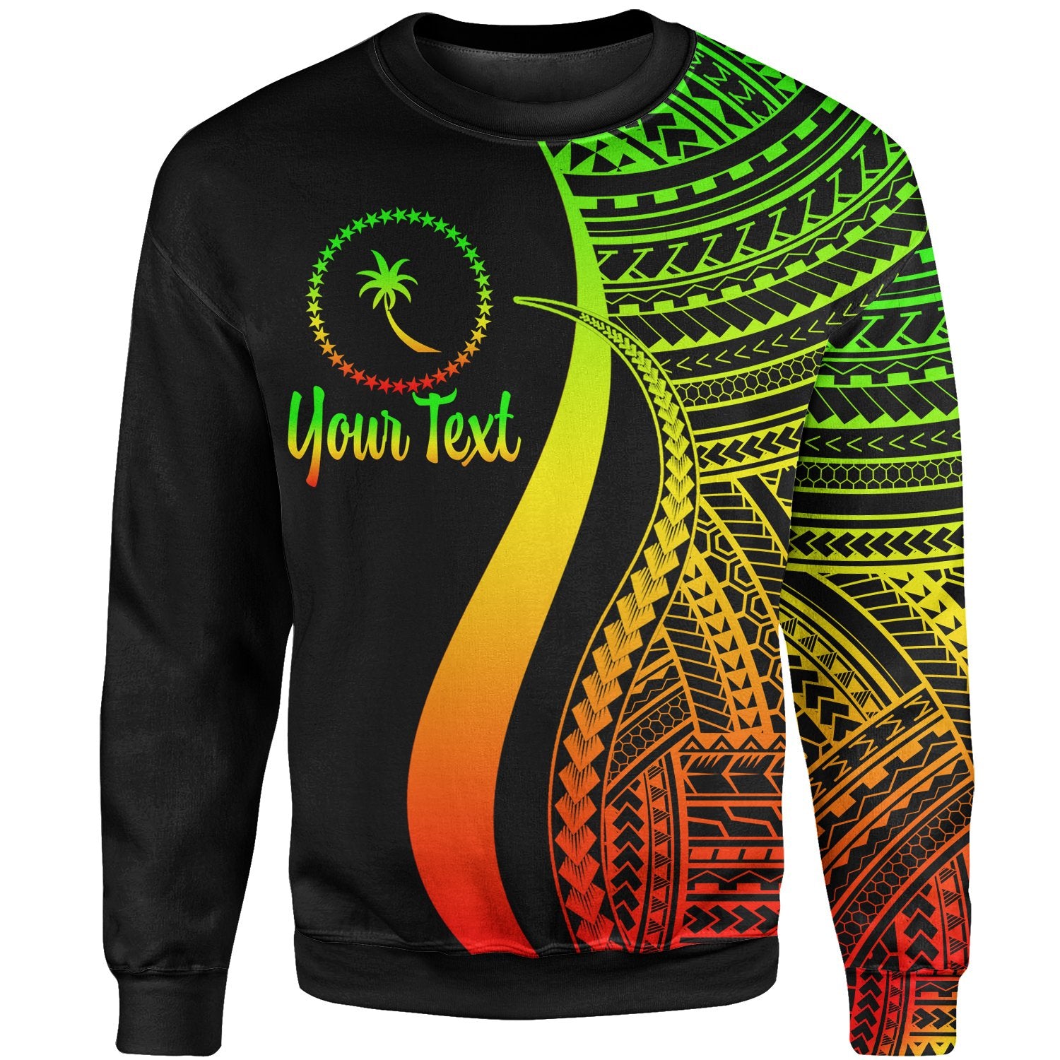 Chuuk Custom Personalised Sweatshirt - Reggae Polynesian Tentacle Tribal Pattern Unisex Reggae - Polynesian Pride