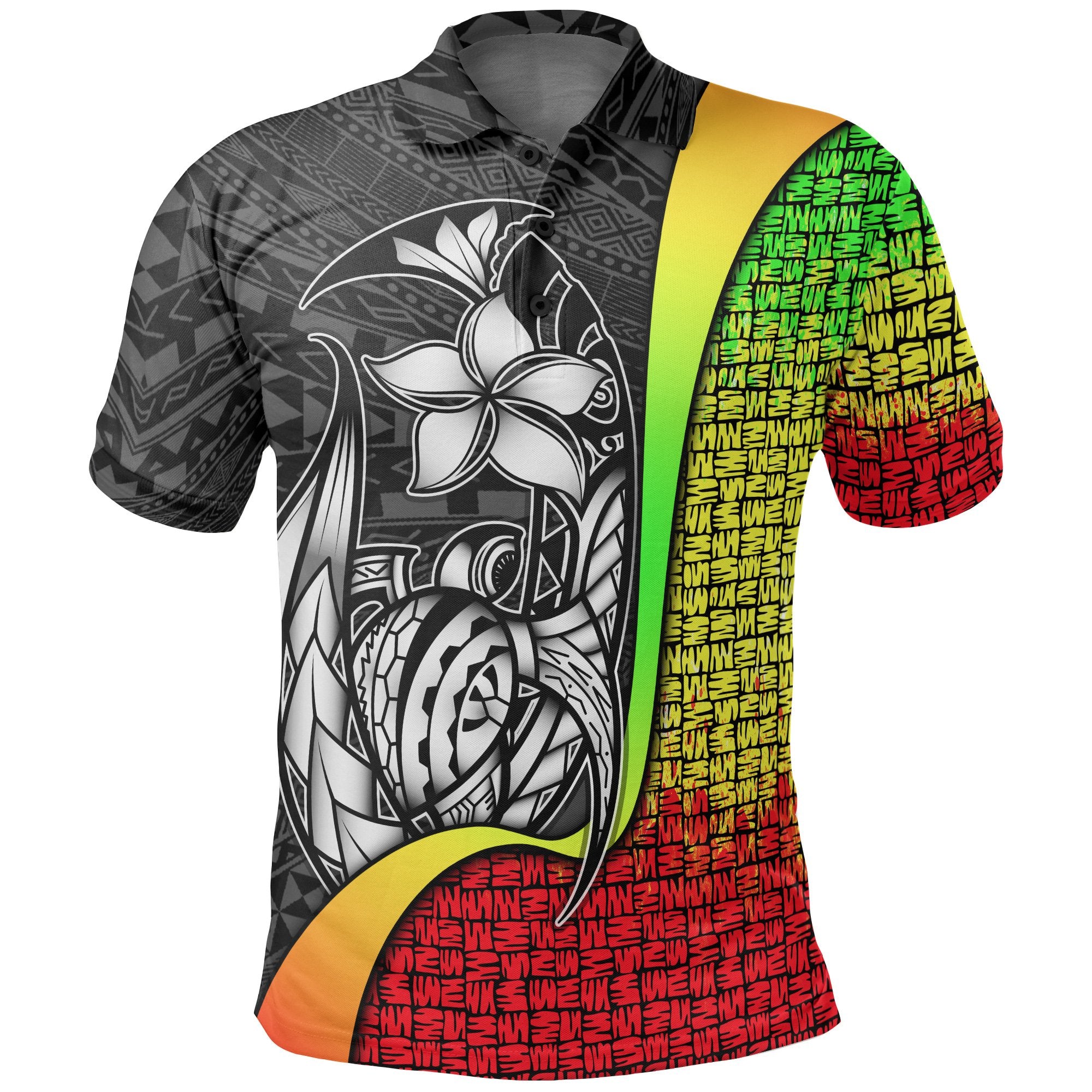 Polynesian Polo Shirt Reggae Turtle with Hook Unisex REGGAE - Polynesian Pride